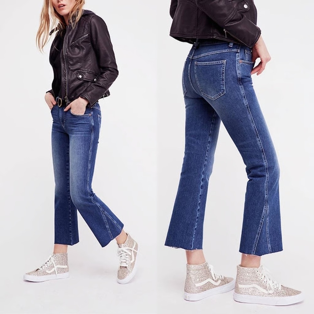 Free People Rita Crop Flare Jeans Raw Hem Size: 26r